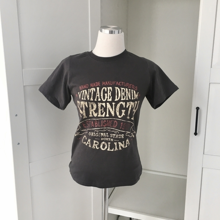 빈티지 레터링 스트릿 힙 정핏 세미크롭 반팔티셔