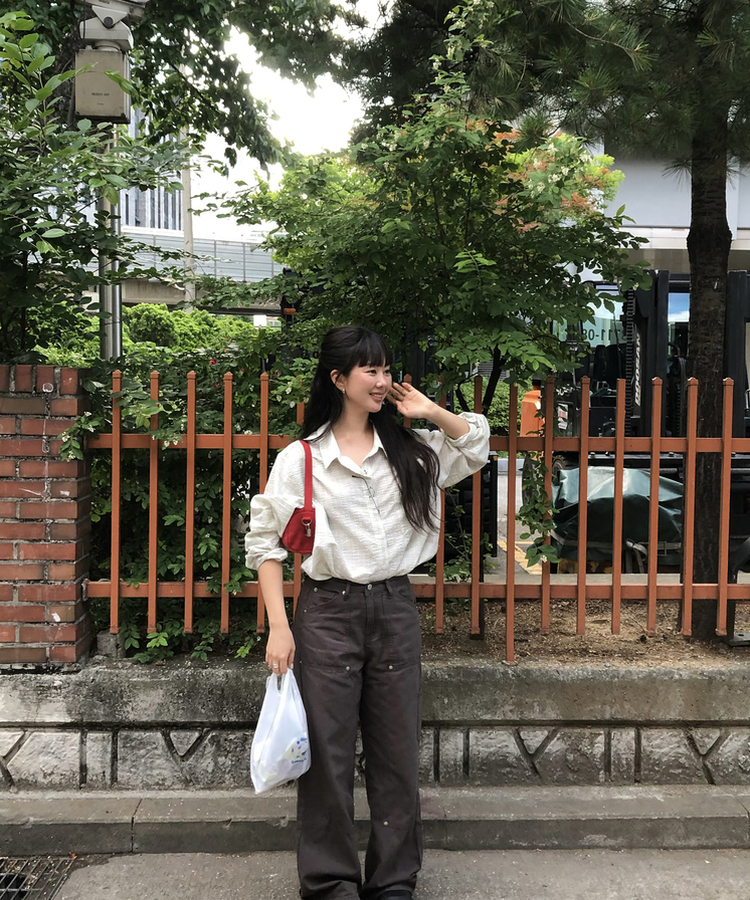 シンプルリベットパンツ CHARCOAL