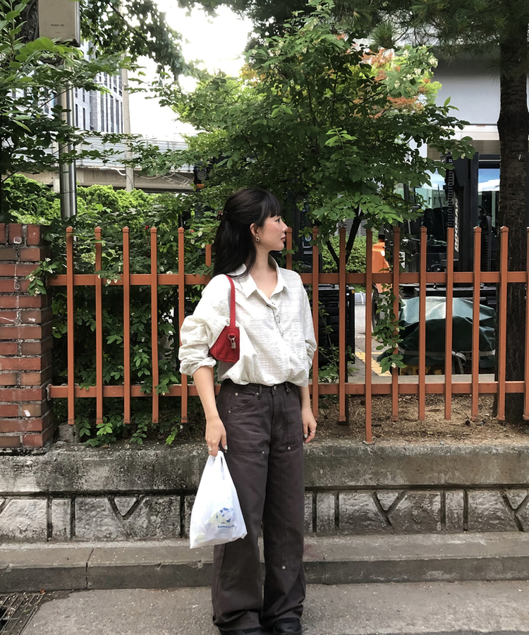 シンプルリベットパンツ CHARCOAL