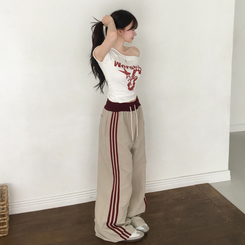 コットンパンツ ナイロンクーリングラインワイドパンツ(7color) BEIGE
