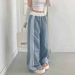 コットンパンツ ナイロンクーリングラインワイドパンツ(7color) SKY BLUE