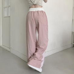 コットンパンツ ナイロンクーリングラインワイドパンツ(7color) LIGHT PINK