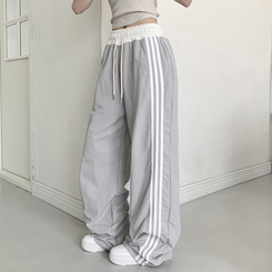 コットンパンツ ナイロンクーリングラインワイドパンツ(7color) LIGHT GRAY