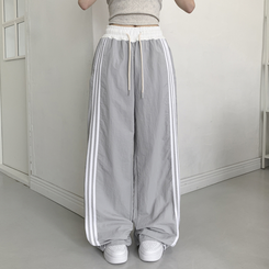 コットンパンツ ナイロンクーリングラインワイドパンツ(7color) LIGHT GRAY