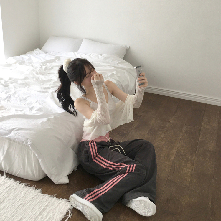 ナイロンクーリングラインワイドパンツ(7color) CHARCOAL