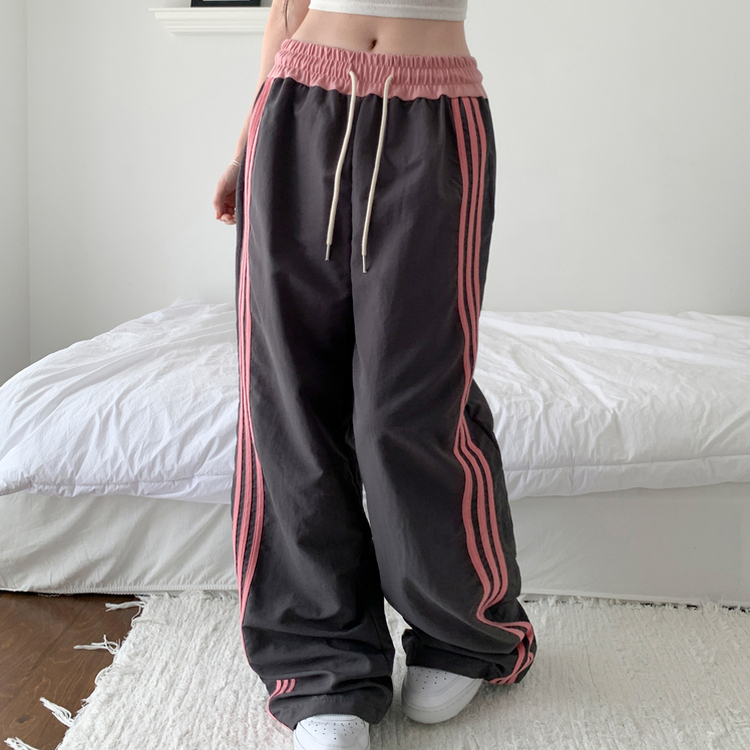 ナイロンクーリングラインワイドパンツ(7color) CHARCOAL
