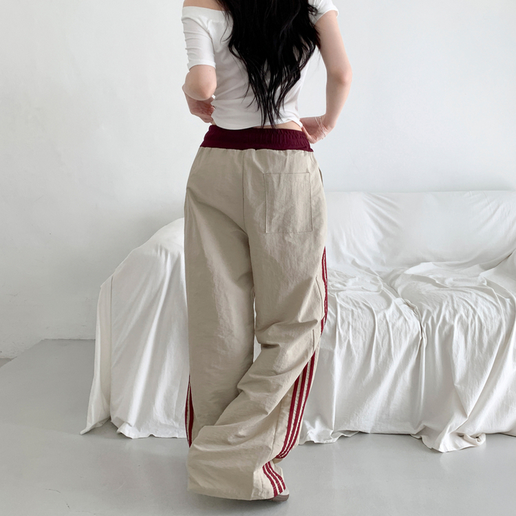 ナイロンクーリングラインワイドパンツ(7color) BEIGE