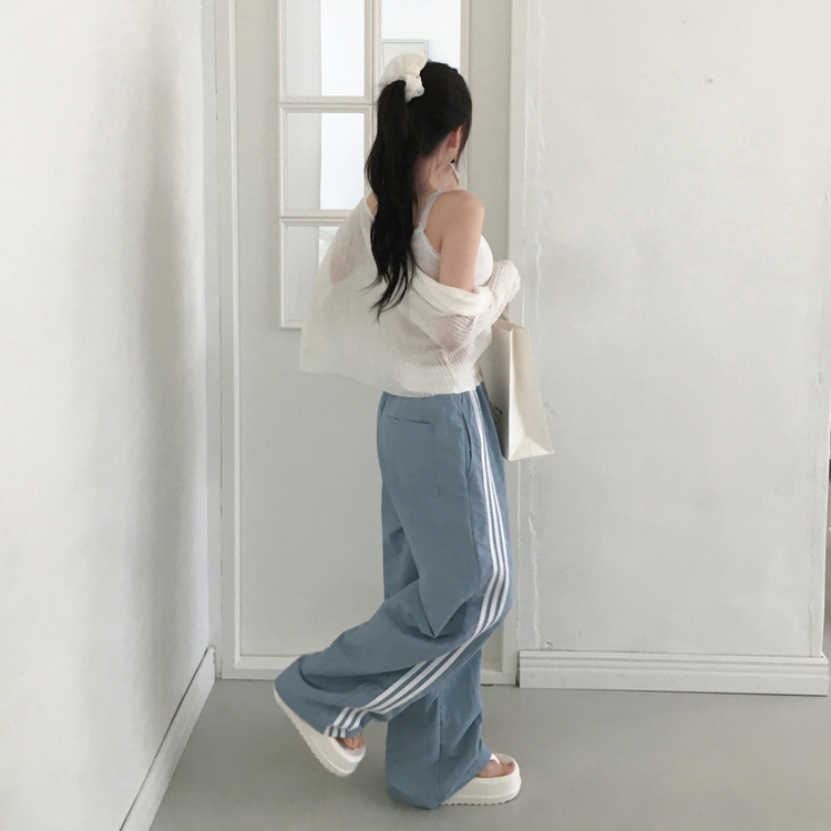 ナイロンクーリングラインワイドパンツ(7color) SKY BLUE