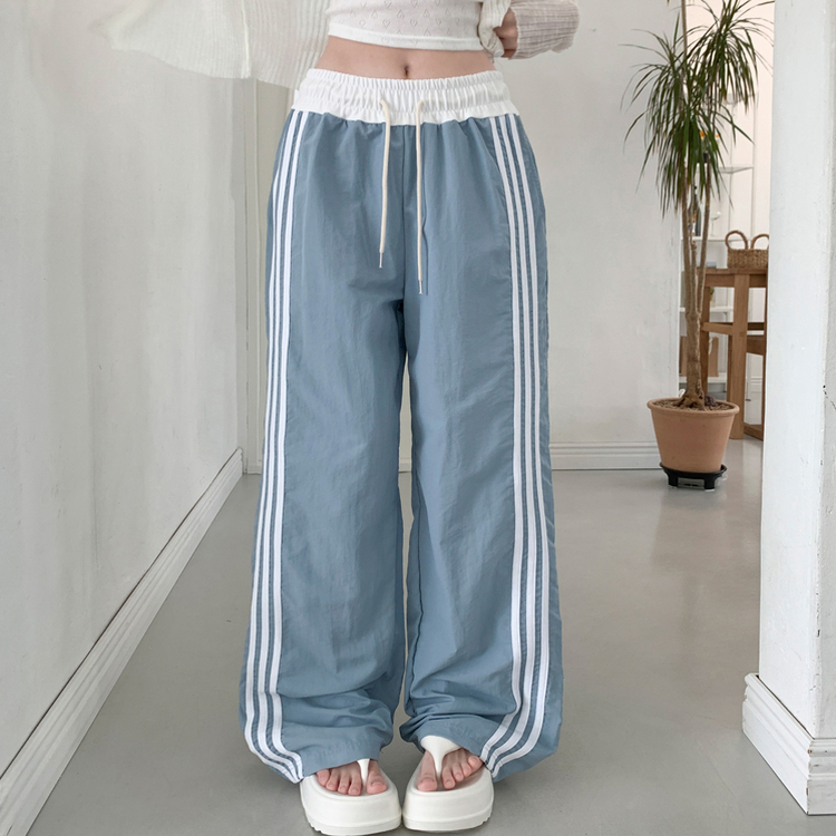 ナイロンクーリングラインワイドパンツ(7color) SKY BLUE