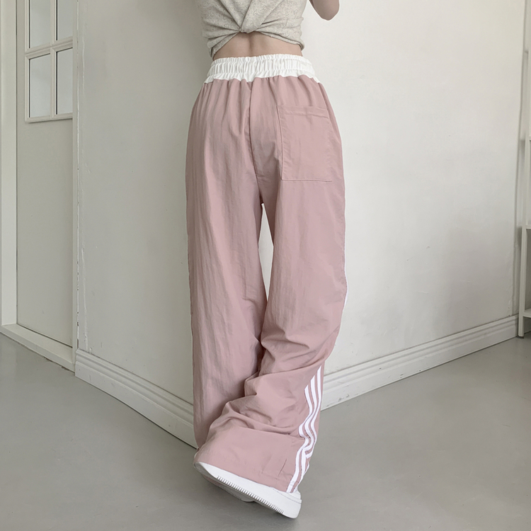ナイロンクーリングラインワイドパンツ(7color) LIGHT PINK