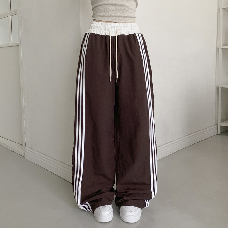 ナイロンクーリングラインワイドパンツ(7color) BROWN