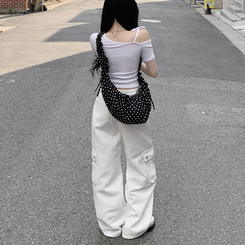 バッグ ドットシャーリングショルダークロスバッグ BLACK