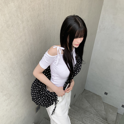 バッグ ドットシャーリングショルダークロスバッグ BLACK