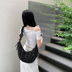 バッグ ドットシャーリングショルダークロスバッグ BLACK