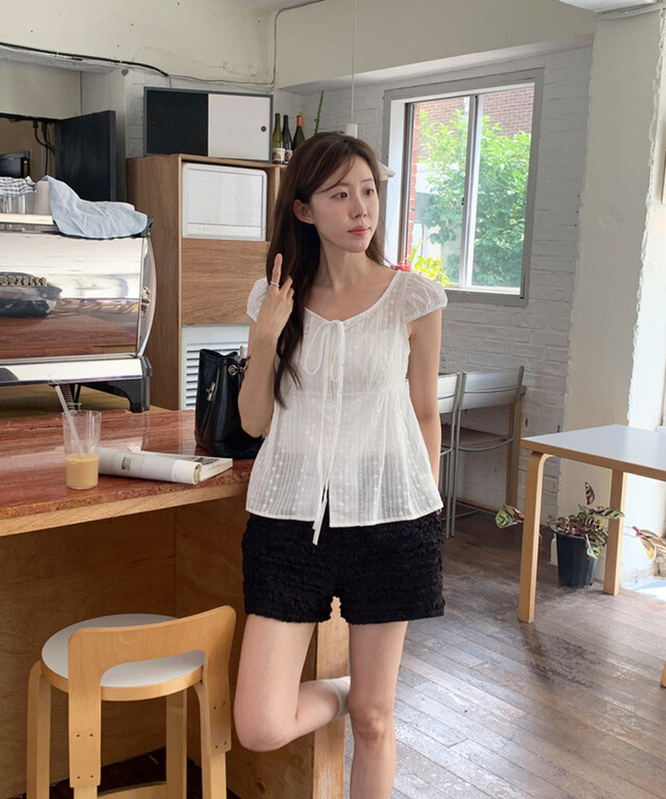 フラットレースショートパンツ BLACK