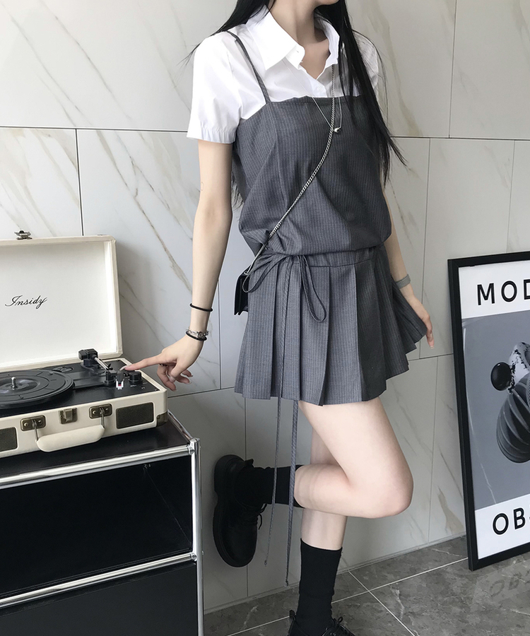 プリーツキャミソールワンピース GREY