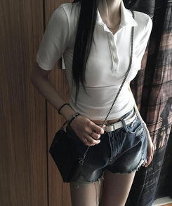 ダメージショートパンツ BLUE DENIM