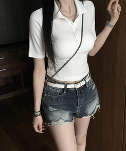 ダメージショートパンツ BLUE DENIM