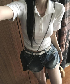 ダメージショートパンツ BLUE DENIM