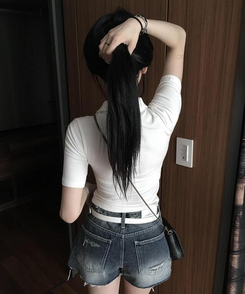 ダメージショートパンツ BLUE DENIM