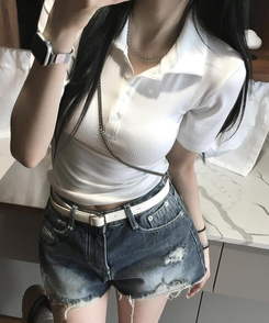 ダメージショートパンツ BLUE DENIM