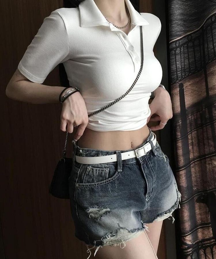ダメージショートパンツ BLUE DENIM