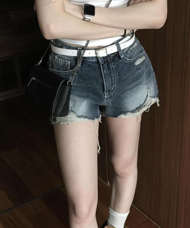 ダメージショートパンツ BLUE DENIM