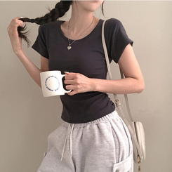 シンプルチーズ半袖Tシャツ(5color) CHARCOAL