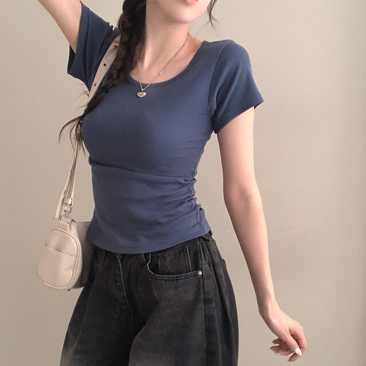 シンプルチーズ半袖Tシャツ(5color) NAVY