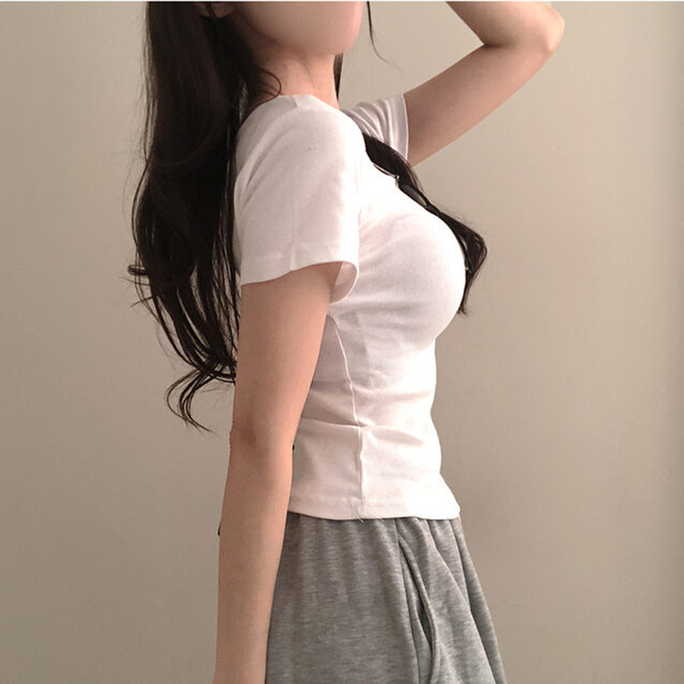 シンプルチーズ半袖Tシャツ(5color) IVORY