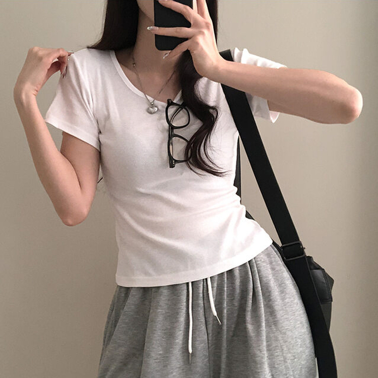 シンプルチーズ半袖Tシャツ(5color) IVORY