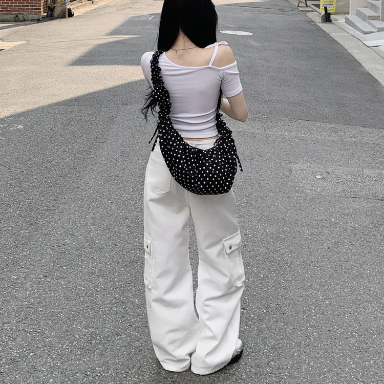 ポケットカーゴコットンボタンワイドパンツ WHITE