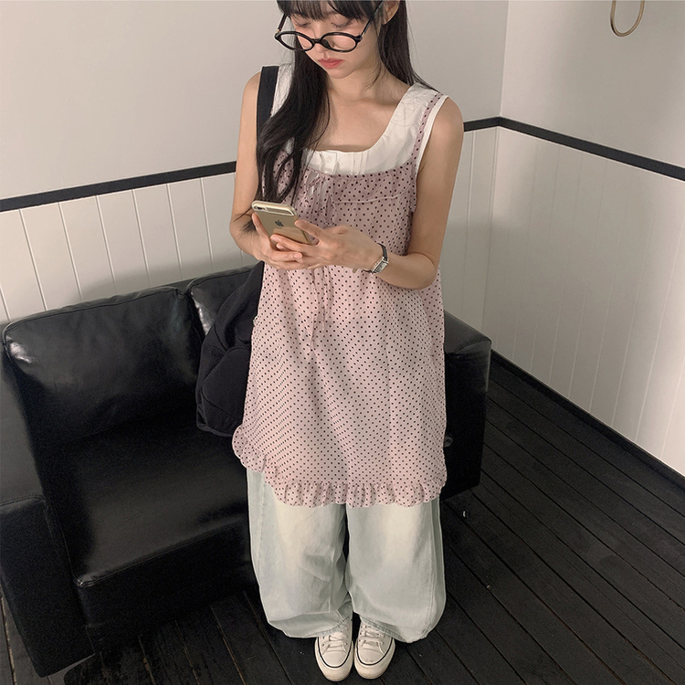 ドットリボンシースルーミニワンピース PINK