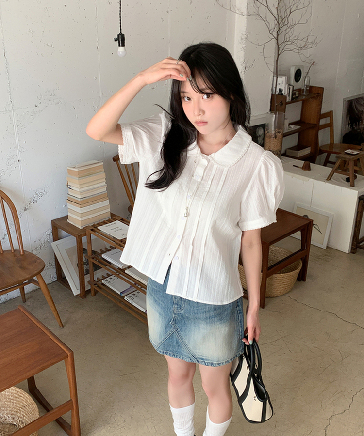 ピーターパンレースブラウス IVORY