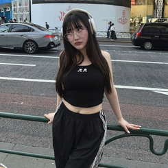 トレーニングパンツ レースラインナイロンジョガーパンツ BLACK
