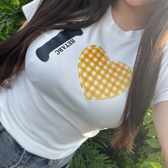 ハートモチーフスリムTシャツ WHITE