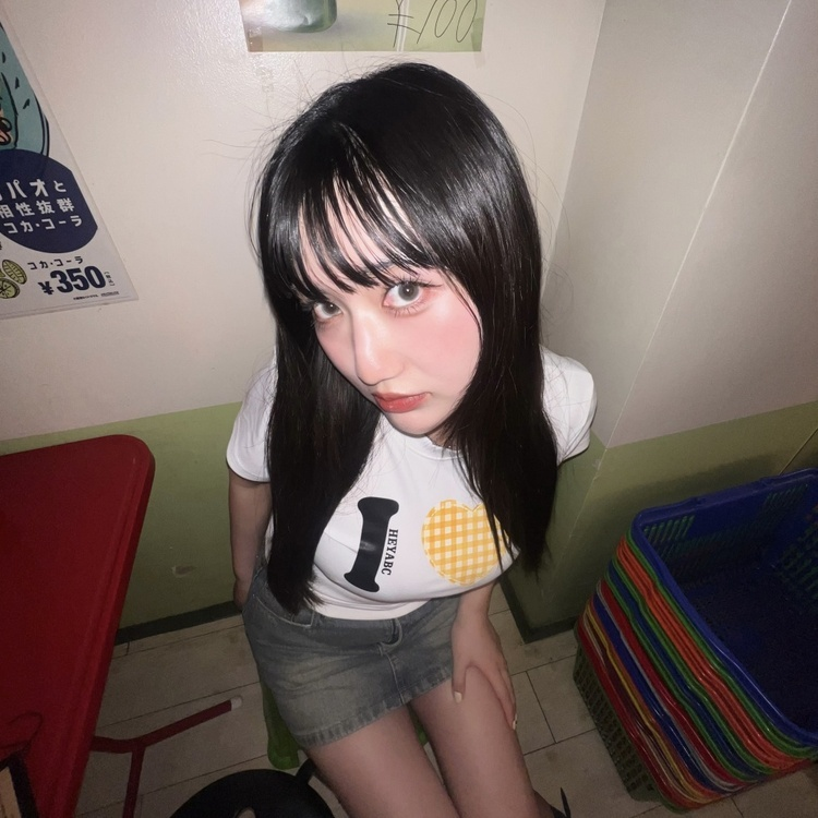 ハートモチーフスリムTシャツ WHITE