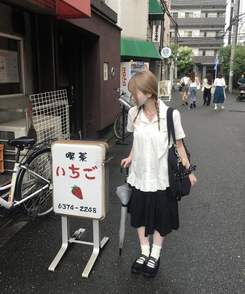 ブラウス クルーネックフリルブラウス WHITE