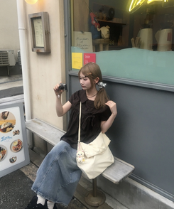 シャツ ポイントリボンチェックシャツ BROWN
