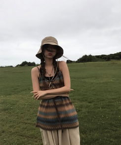 ミニワンピース エスニックレイヤードワンピース CHESTNUT BROWN