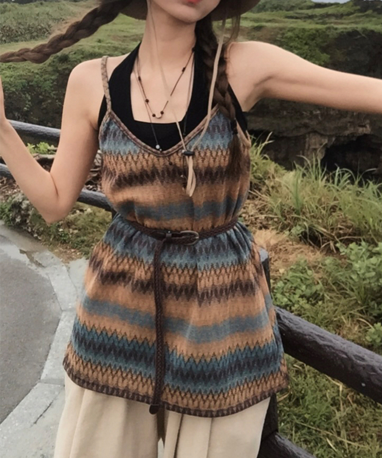 エスニックレイヤードワンピース CHESTNUT BROWN