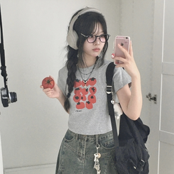 半袖Tシャツ トマトクロップ半袖Tシャツ GREY