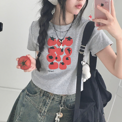 半袖Tシャツ トマトクロップ半袖Tシャツ GREY