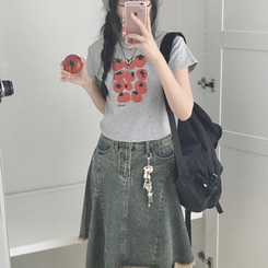 半袖Tシャツ トマトクロップ半袖Tシャツ GREY