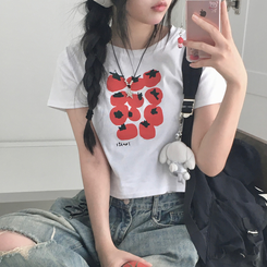 半袖Tシャツ トマトクロップ半袖Tシャツ WHITE