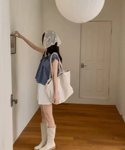 チェックブラウス NAVY
