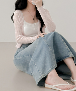 【カップ付き】レースボタンキャミソール WHITE