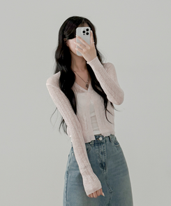 【カップ付き】レースボタンキャミソール WHITE