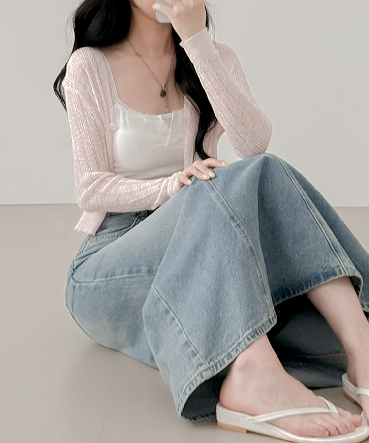 【カップ付き】レースボタンキャミソール WHITE