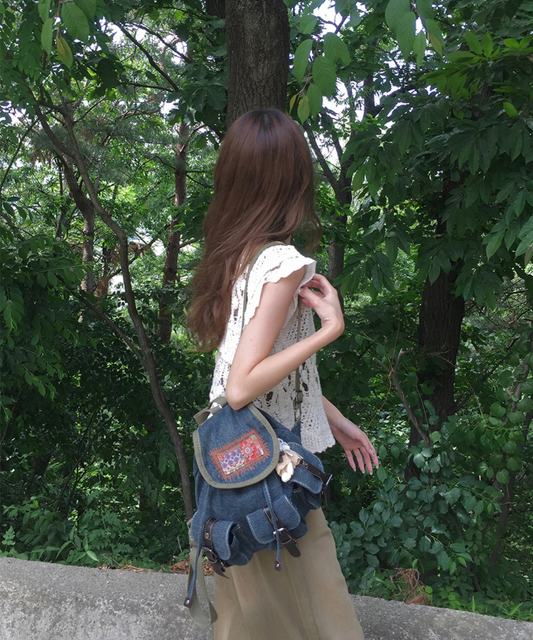 デニムポケットミニバックパック DEEP DENIM